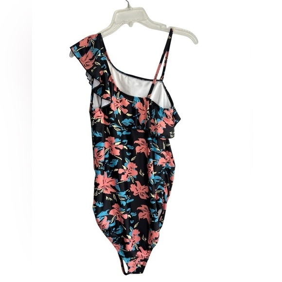 Summer Mae Womens Sz Large One Shoulder Ruffle Swimsuit Tummy Control One-Piece - Picture 9 of 13
